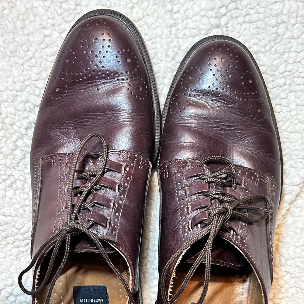 Mario Rossi men’s dark brown Italian leather shoes size 9.5
